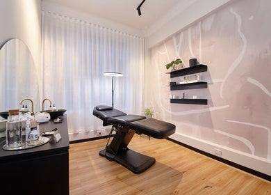 Relaxing modern treatment room at Antidote Beauty Space, Sydney, New South Wales, AU.