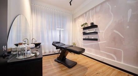 Relaxing modern treatment room at Antidote Beauty Space, Sydney, New South Wales, AU.