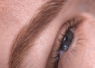 Close-up of expertly styled eyebrows at Antidote Beauty Space, Sydney, New South Wales, AU.