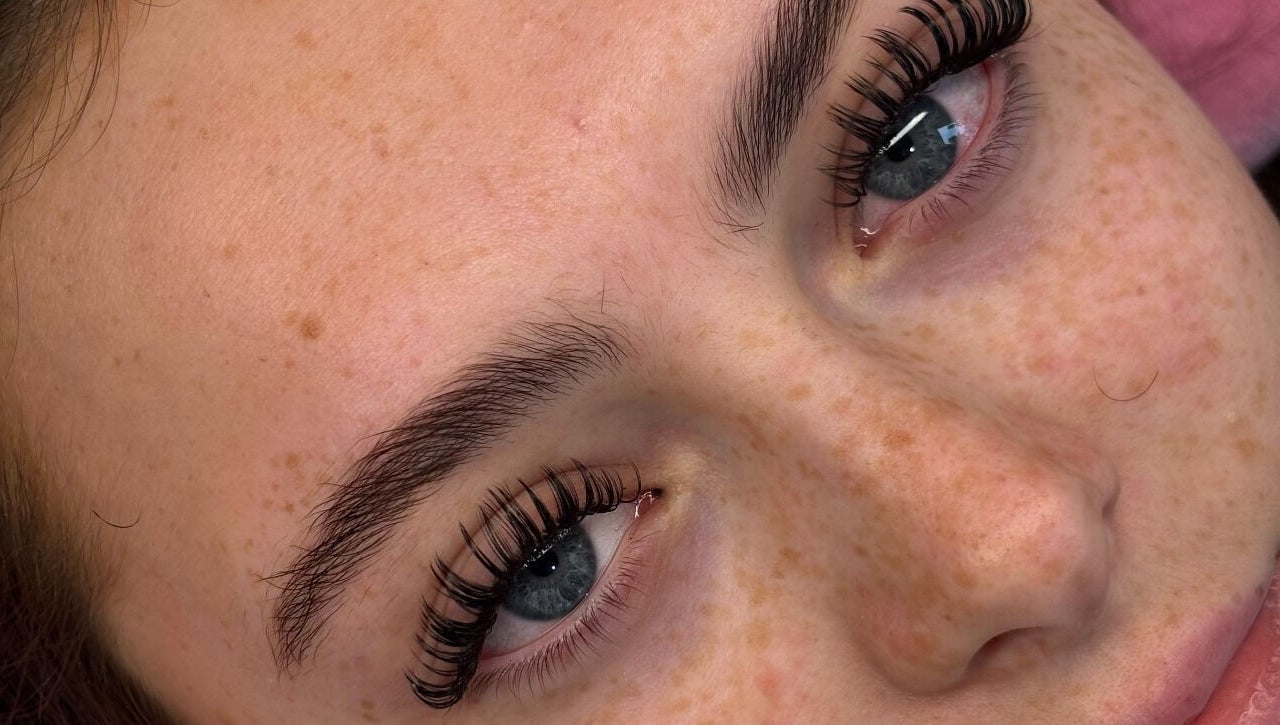 Close-up of expertly applied lashes at Lashes By Lily, Dreghorn, Scotland, GB.