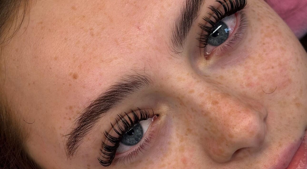 Close-up of expertly applied lashes at Lashes By Lily, Dreghorn, Scotland, GB.