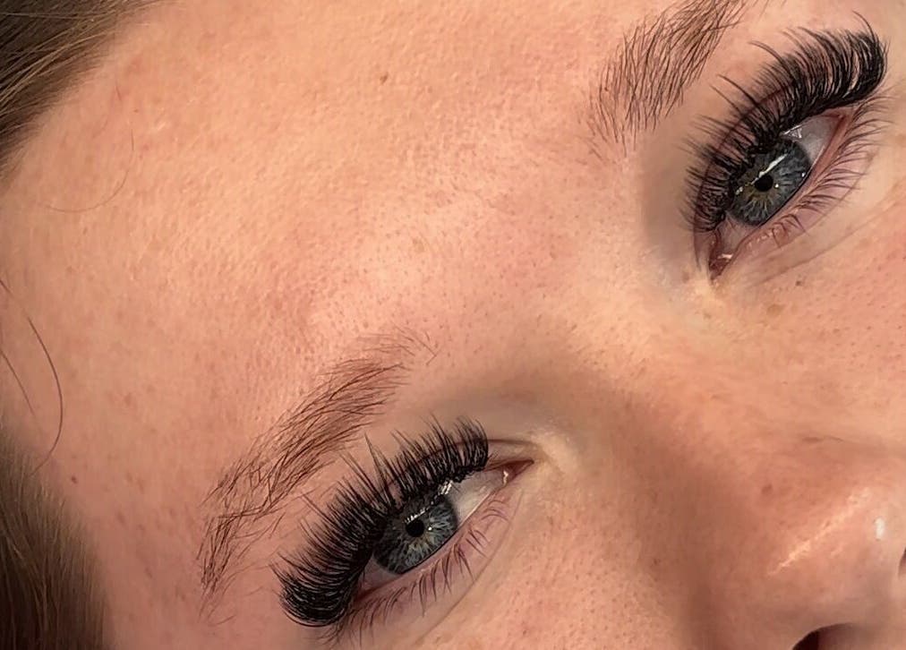 Close-up of expertly applied lashes at Lashes By Lily, Dreghorn, Scotland, GB, showcasing detailed craftsmanship.