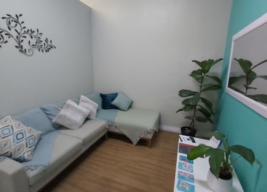 Cozy relaxation area at Azura Health and Beauty, Cape Town, Western Cape, ZA, featuring elegant decor.