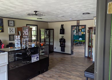Intimate view of Eternal Muse Tattoo & Piercing's welcoming interior in Vestal, New York, US.