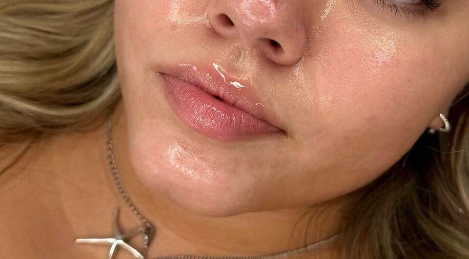 Close-up of glowing skin at Megan Bond Aesthetics, Astley Cross, England, GB showcasing beauty care results.