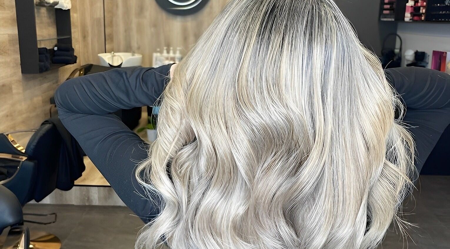 Beautiful wavy blonde hair styled at The Styling Lab by Kali, Oakville, Ontario, CA.