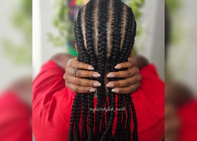 Stylish braids at MHM Braids Studio, Dublin, County Dublin, IE, showcasing intricate hair design.