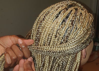 Intricate braiding at MHM Braids Studio, Dublin, County Dublin, IE.