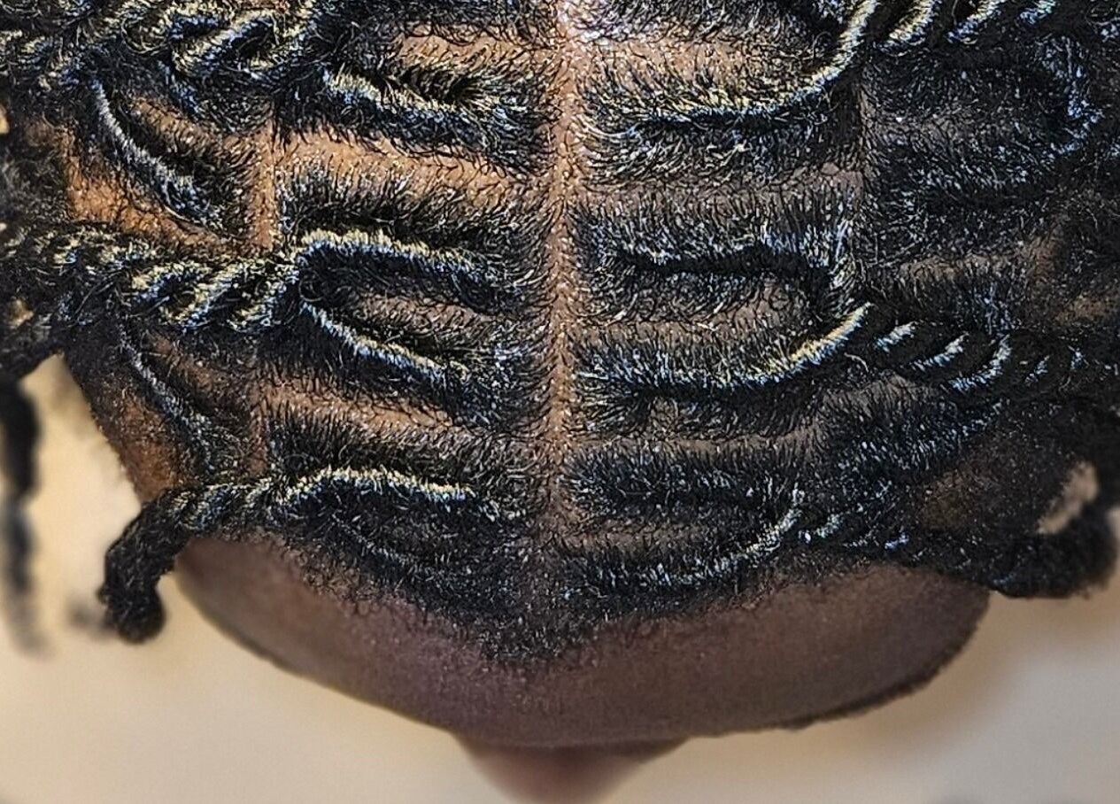 Close-up of detailed braids from MHM Braids Studio, Dublin, County Dublin, IE.