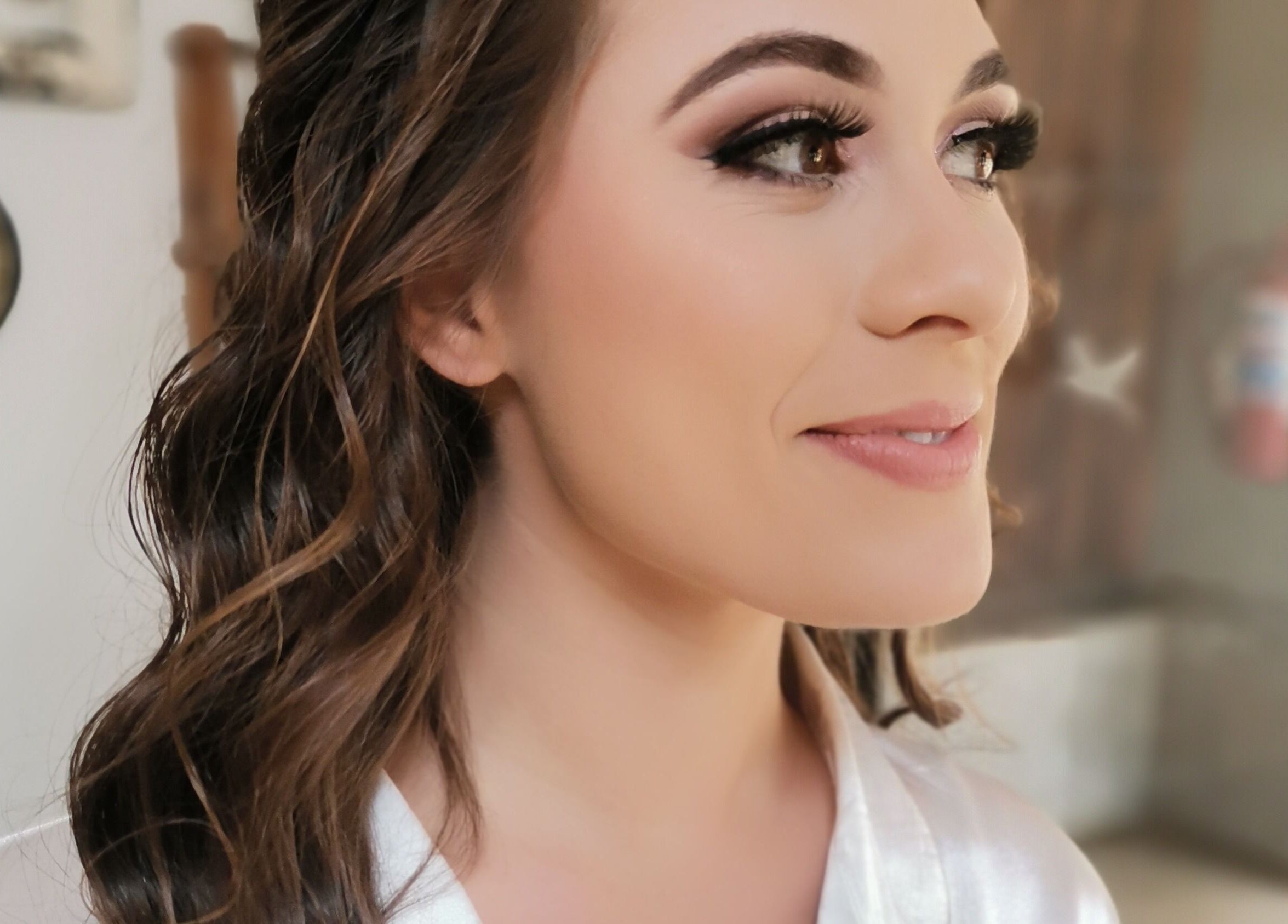 Close-up of a woman with elegant makeup at Gracefully Gorgeous, Kempton Park, Gauteng, ZA.