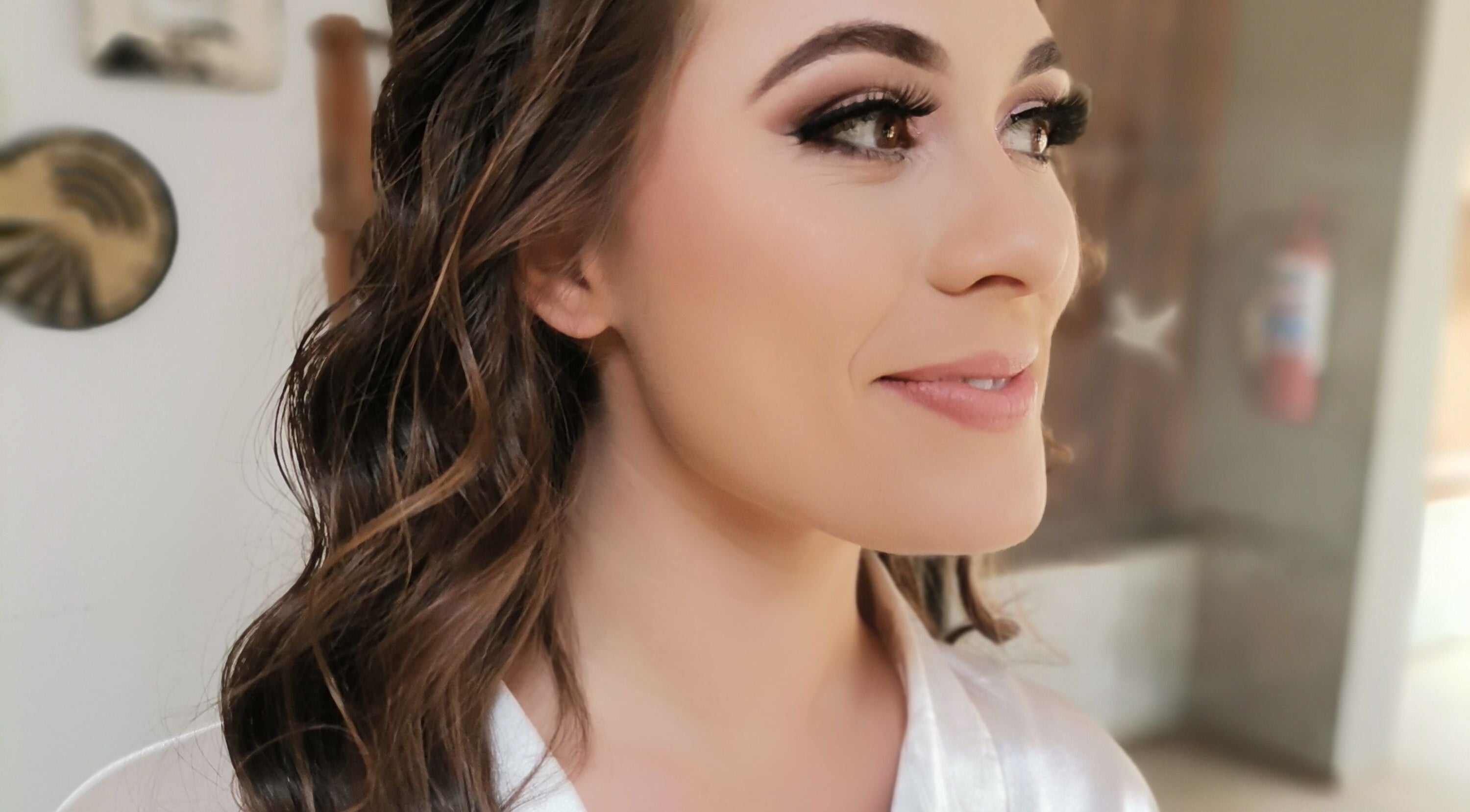 Close-up of a woman with elegant makeup at Gracefully Gorgeous, Kempton Park, Gauteng, ZA.