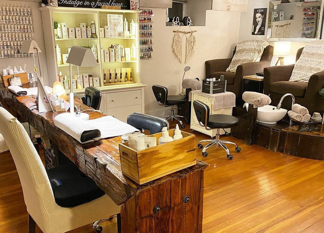 Relaxing nail and facial setup at Harvest Spa Stevenson Inn and Spa in Ontario, Ontario, CA.