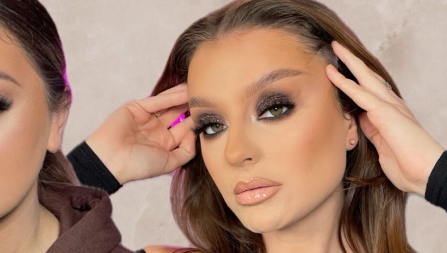 Close-up of flawless makeup at Lux&co Beauty Bar, Cardiff, Wales, GB, showcasing expert artistry.