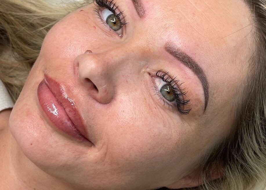 Freshly treated lashes and brows at Lux&co Beauty Bar, Cardiff, Wales, GB, showcasing expert beauty care.