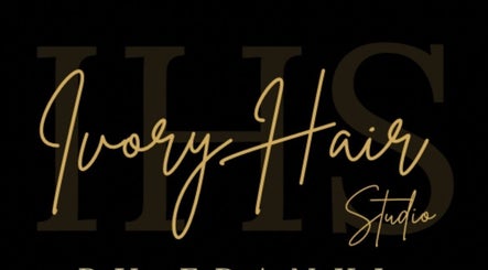 Ivory Hair by Franki logo in elegant script, Rochester, England, GB salon brand identity.