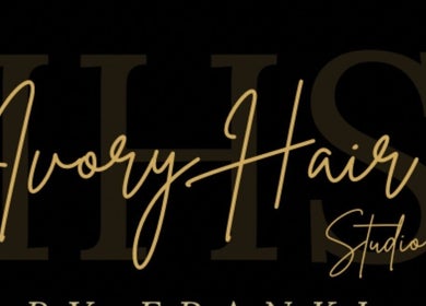 Logo for Ivory Hair by Franki in Rochester, England, GB on a stylish dark background.