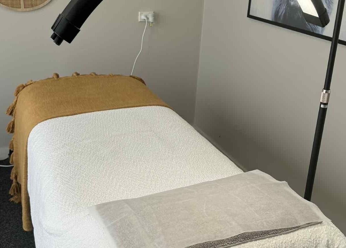 Treatment bed at Haven Beauty, Taupō, Waikato, NZ, offering relaxation and wellness.