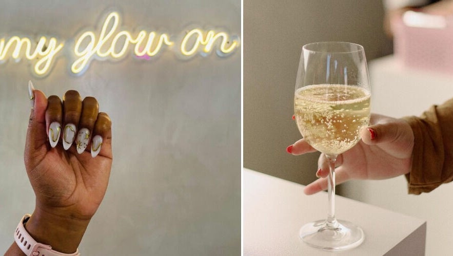 Stylish nail art and champagne at Noa Nails & Beauty, Cape Town, Western Cape, ZA.