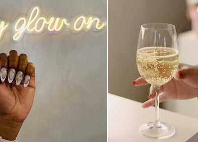 Stylish nail art and champagne at Noa Nails & Beauty, Cape Town, Western Cape, ZA.