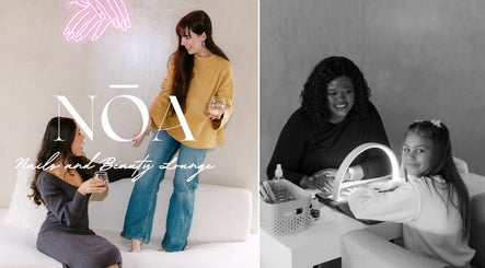 Women enjoying Noa Nails & Beauty Lounge, Cape Town, Western Cape, ZA, with modern decor and nail services.