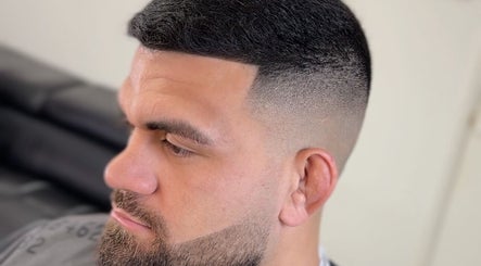 Close-up of a trendy fade haircut at Vision Studio, Coomera, Queensland, AU.