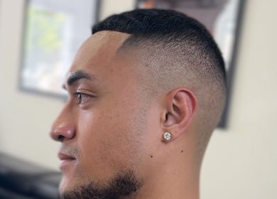 Close-up of a neat haircut at Vision Studio in Coomera, Queensland, AU.