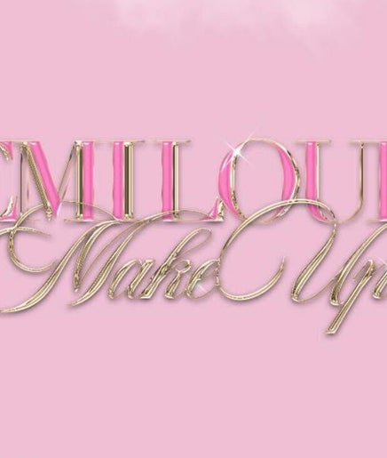 Elegant DEMI LOUISE MAKEUP logo in pink and gold, located in Middlesbrough, England, GB.