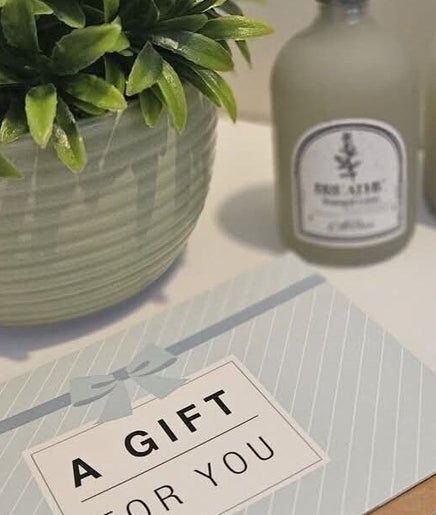 Gift card and plant display at Sweet Escapes Beauty & Wellbeing, Rolleston-on-dove, England, GB.