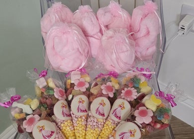 Candy and pink gifts at Sweet Escapes Beauty & Wellbeing, Rolleston-on-dove/Stretton, England, GB.