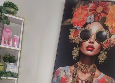 Chic art and beauty products displayed at Sweet Escapes Beauty & Wellbeing, Rolleston-on-dove, England, GB.