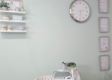 Relaxing office space at Sweet Escapes Beauty & Wellbeing in Rolleston-on-dove, England, GB, featuring decor and certificates.