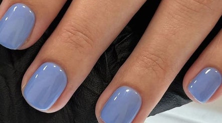 Elegant blue manicure at Sweet Escapes Beauty & Wellbeing, Rolleston-on-Dove, England, GB.