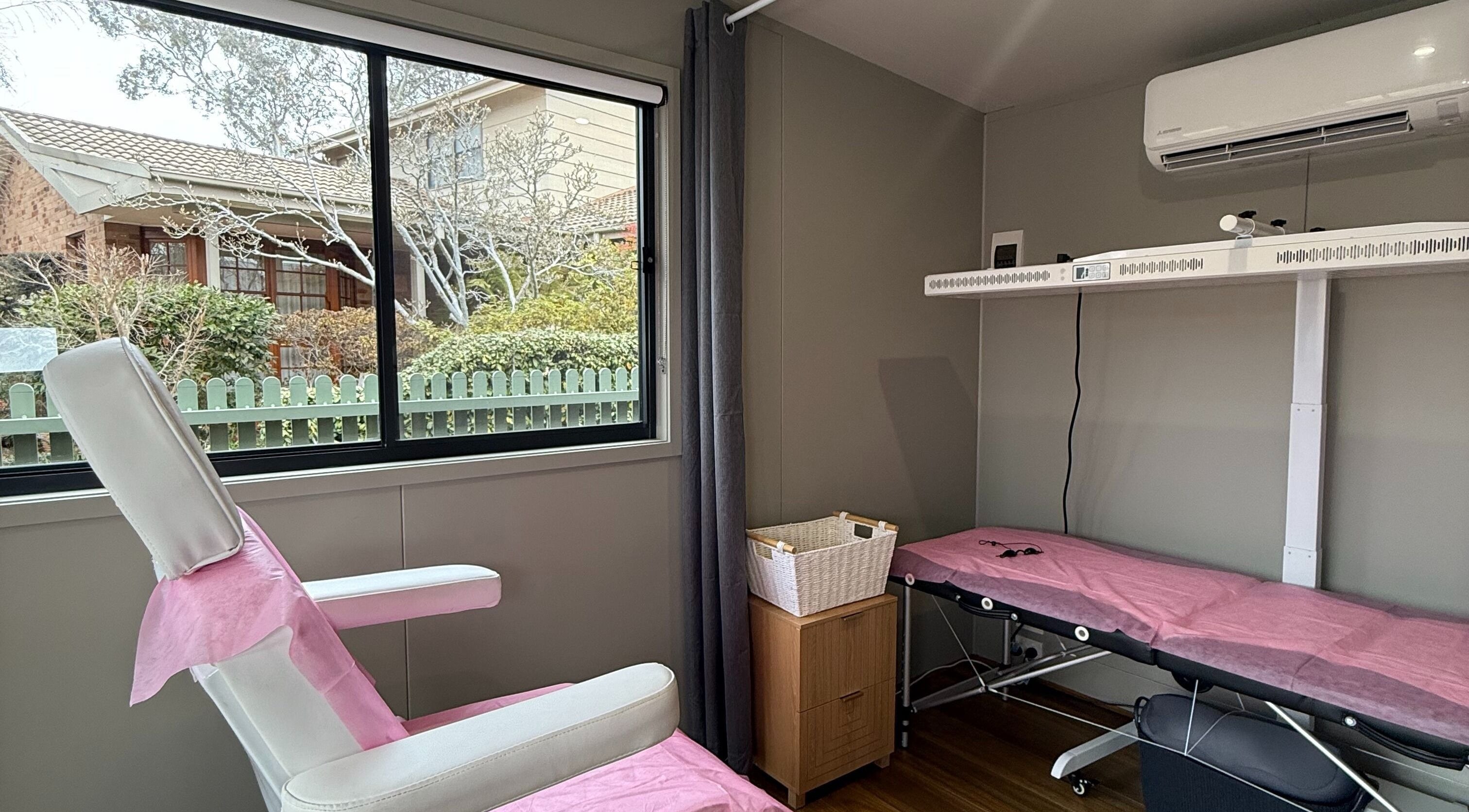 Cozy beauty room with pink accents at Lorraine Lorzano Artistry in Downer, Australian Capital Territory, AU.