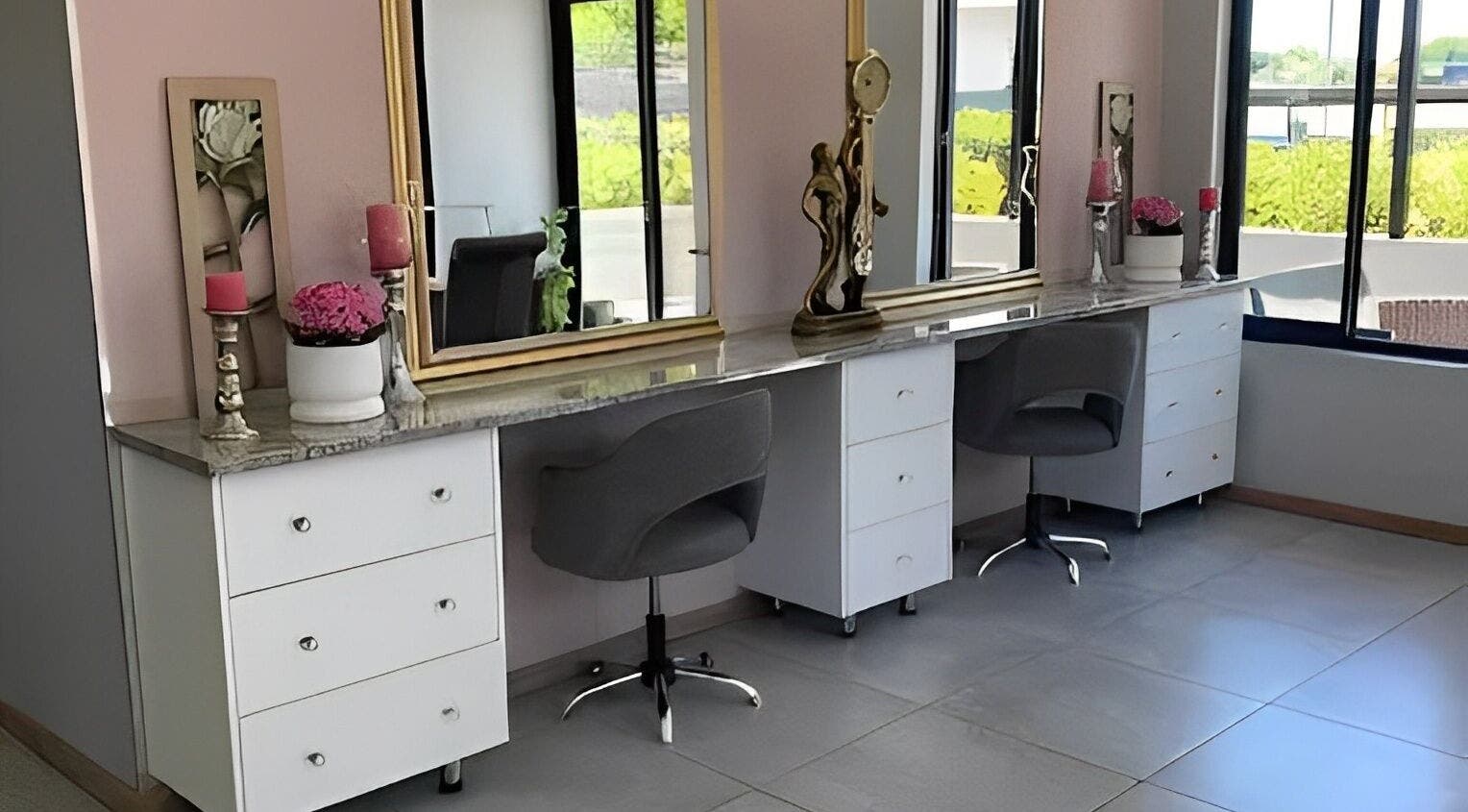 Modern salon interior at So Pure Beauty and Aesthetics, Bloemfontein, Free State, ZA with sleek chairs and mirrors.