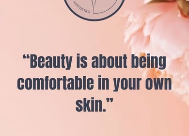 Inspirational quote on beauty at Somerset Laser & Aesthetics in Cape Town, Western Cape, ZA with a floral background.