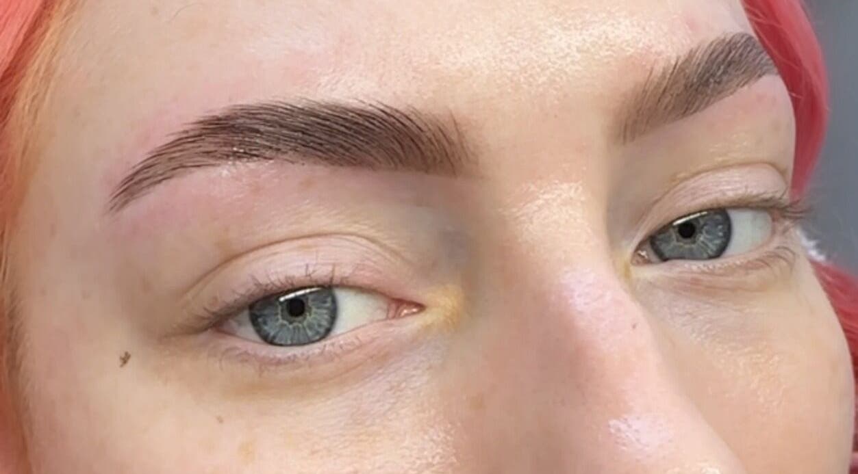 Freshly shaped eyebrows at Brow and Wax Studio, Birmingham, England, GB. A close-up showcasing expert styling.