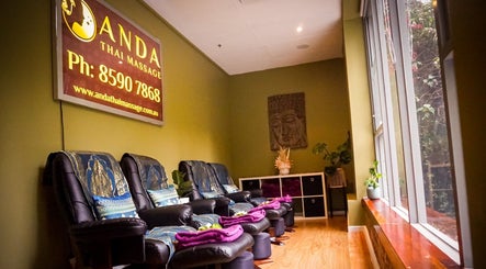 Relaxing massage chairs at Anda Thai Massage (CBD), Melbourne, Victoria, AU, offering a serene atmosphere.