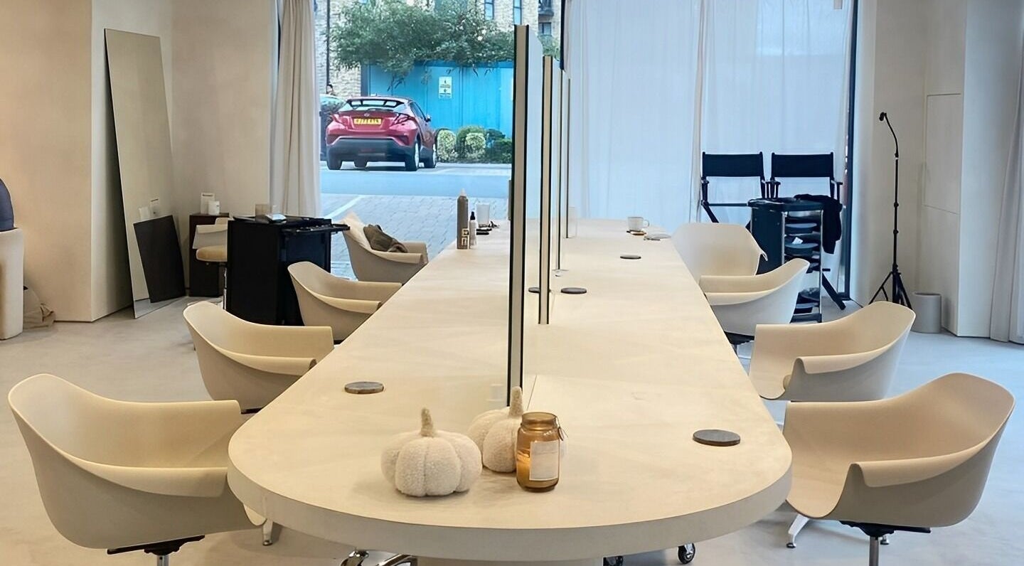 Modern beauty treatment area at ZJB Lashes in Southampton, England, GB, featuring sleek chairs and minimalist decor.