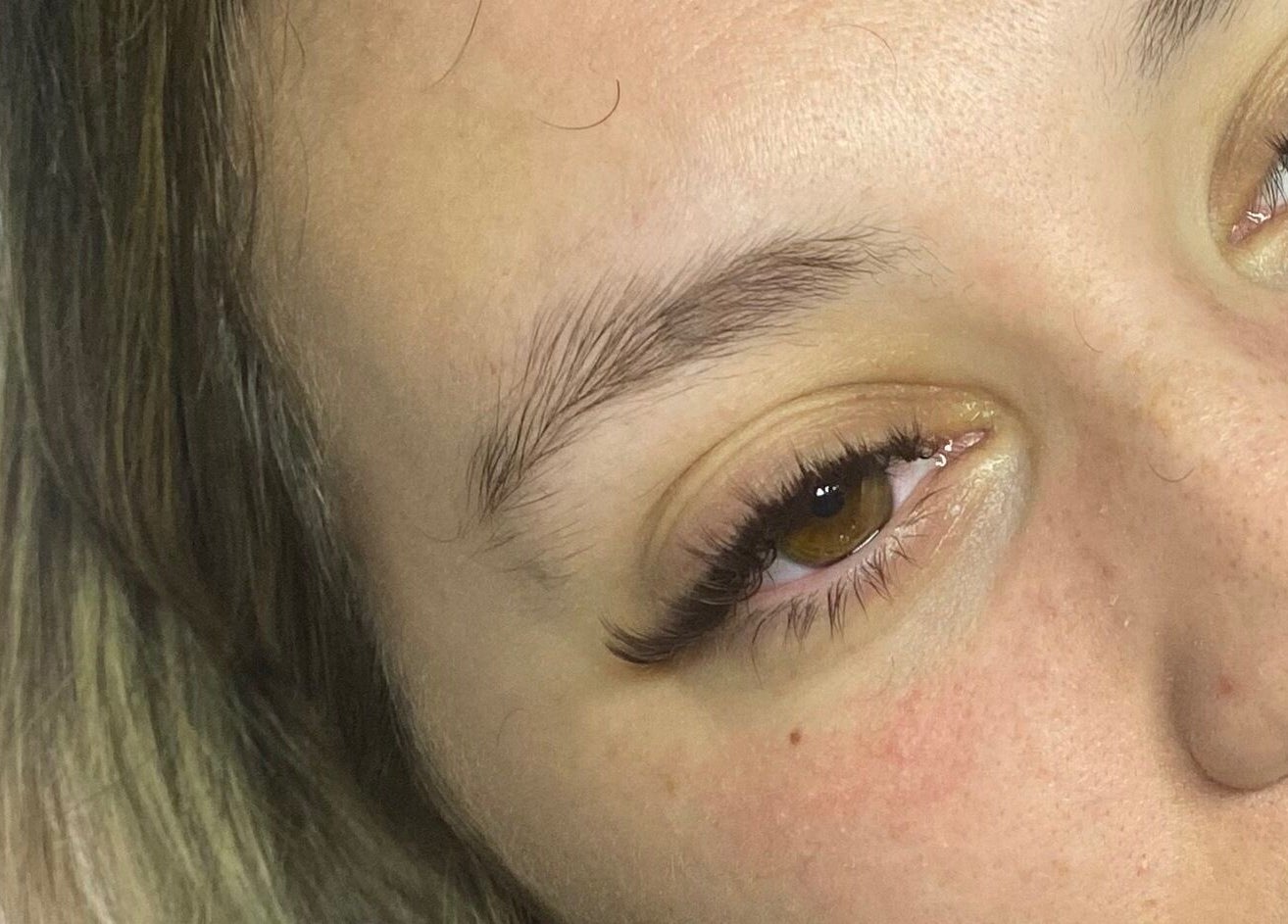 Close-up of styled eyelashes at ZJB Lashes in Southampton, England, GB offering premium beauty treatments.