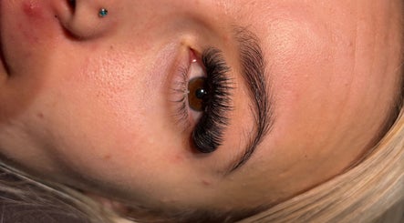 Close-up of eyelash extensions by Lashedbykirax at Deal, England, GB, showcasing detailed craftsmanship.
