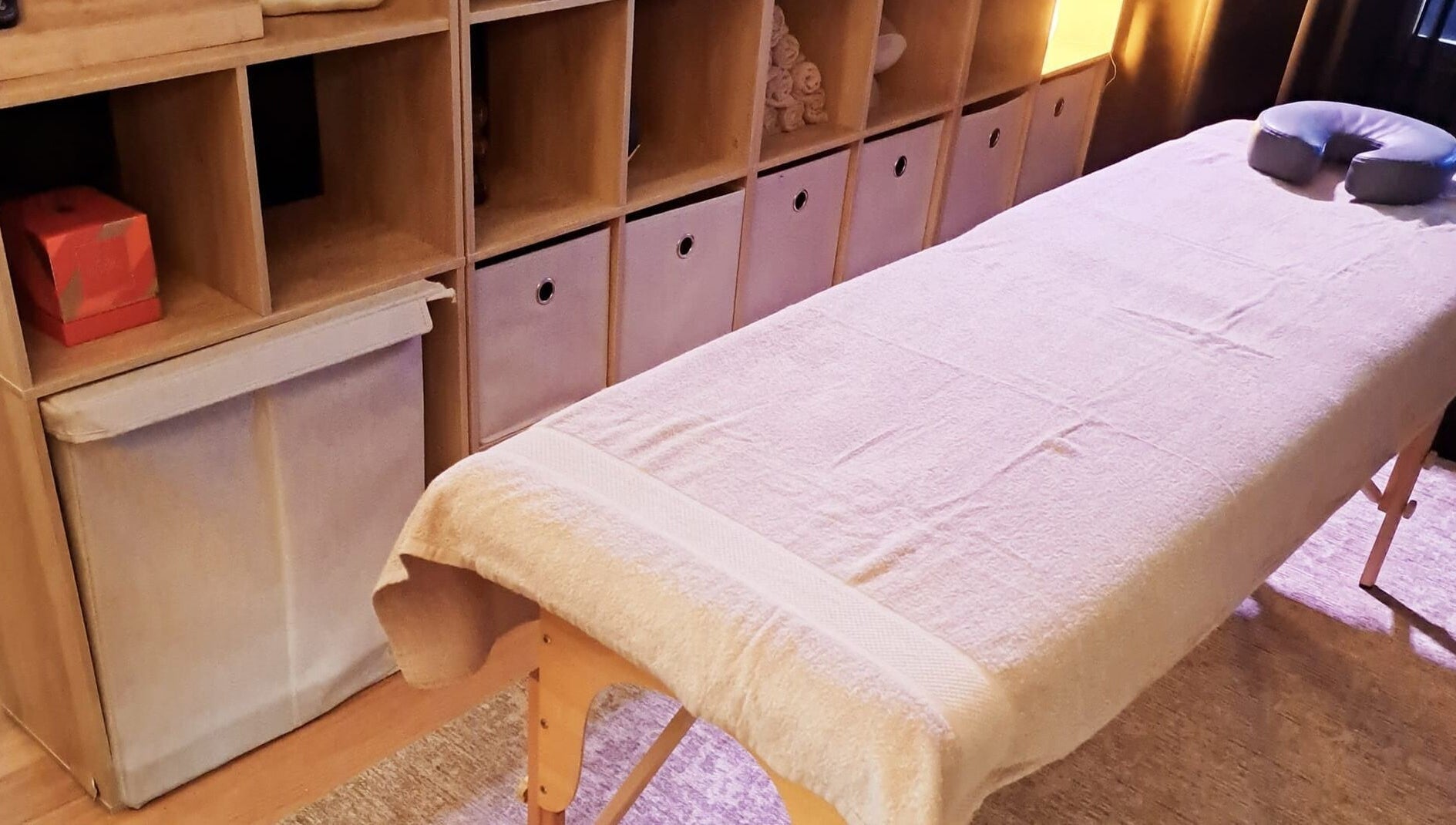 Cozy massage table set up at Mobile Massage by Gemma, Port Augusta, South Australia, AU.