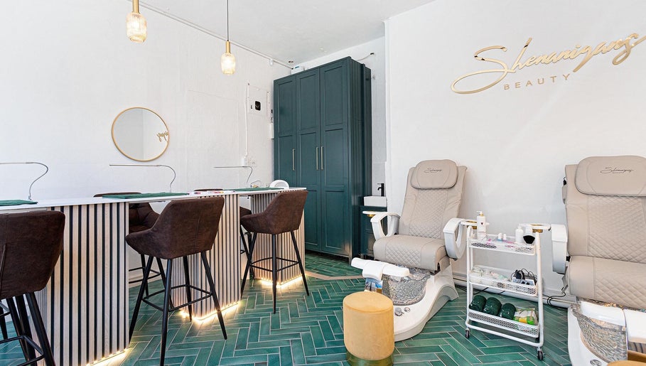 Elegant interior of Shenanigans Beauty and Laser Clinic - Sea Point, Cape Town, offering luxurious wellness services.