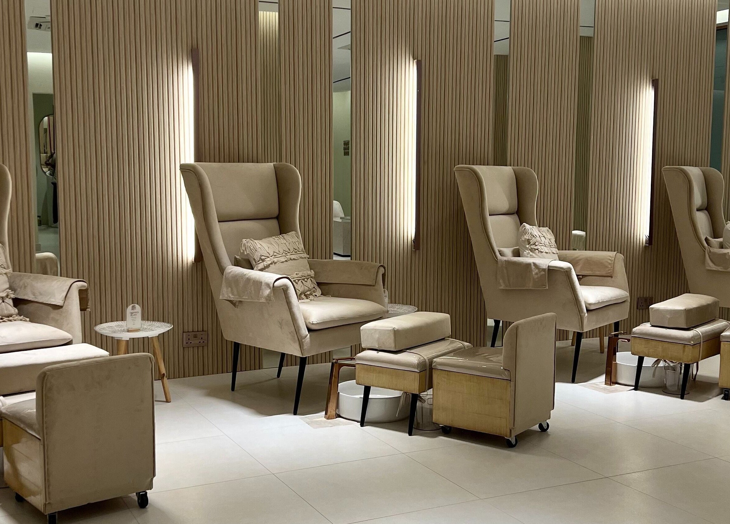 Plush pedicure chairs at Nai Spa, Riyadh, Riyadh Province, SA, offering ultimate relaxation.