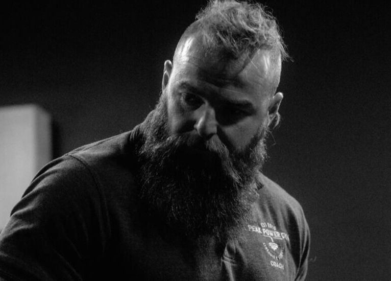 Bearded individual at Aaron Wilman - Mastery of Movement, Whaley Bridge, England, GB.