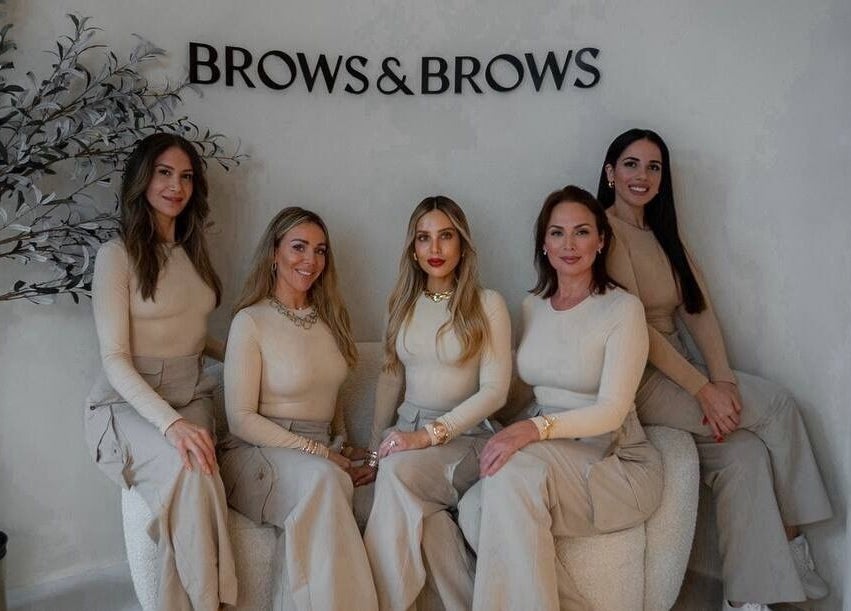 Team at Brows and Brows in Hallandale Beach, Florida, US, showcasing a welcoming beauty environment.