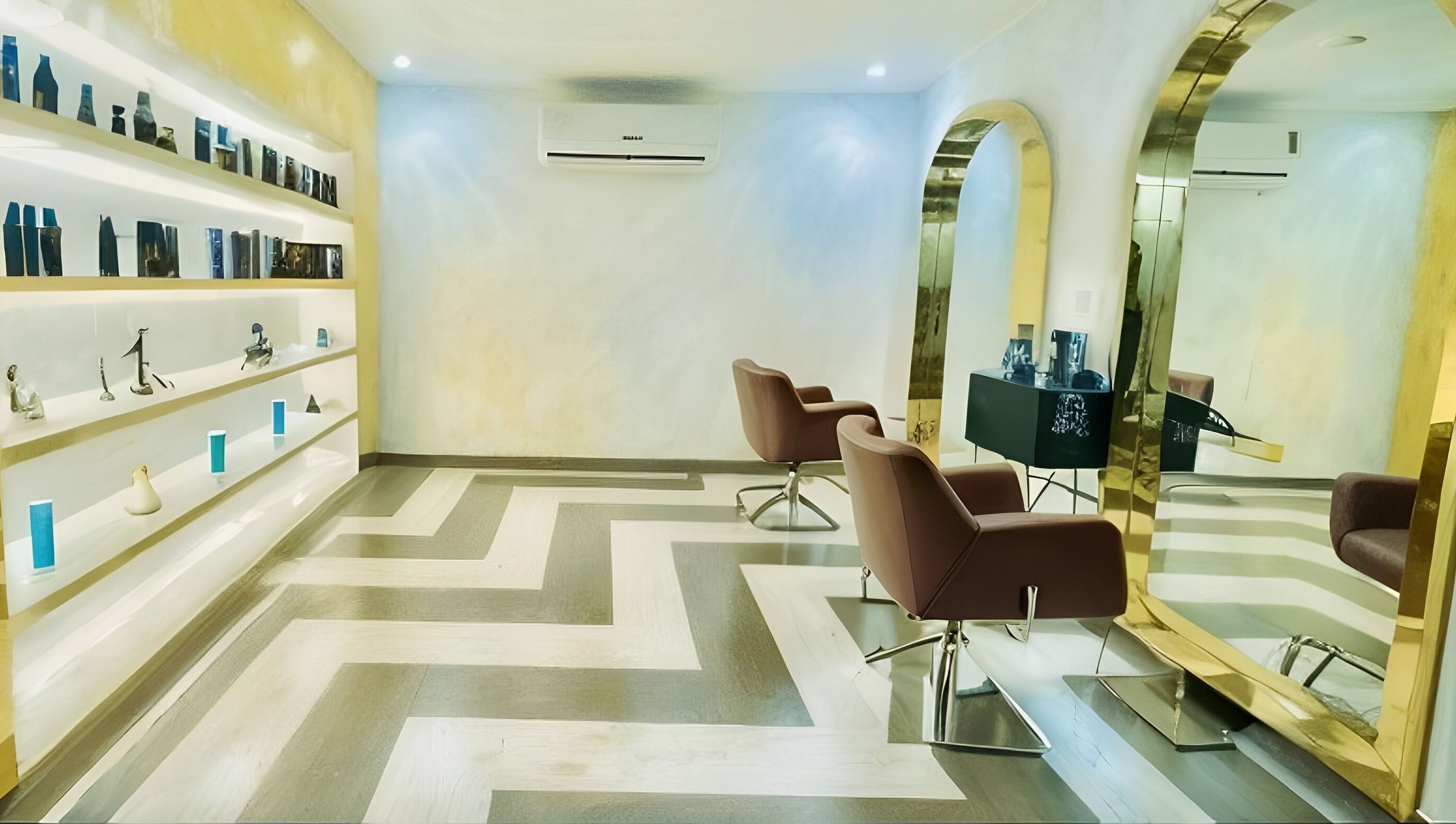 Glamorous interior at Medusa Luxury Spa in Raipur, Chhattisgarh, IN showcasing chic seating and modern decor.