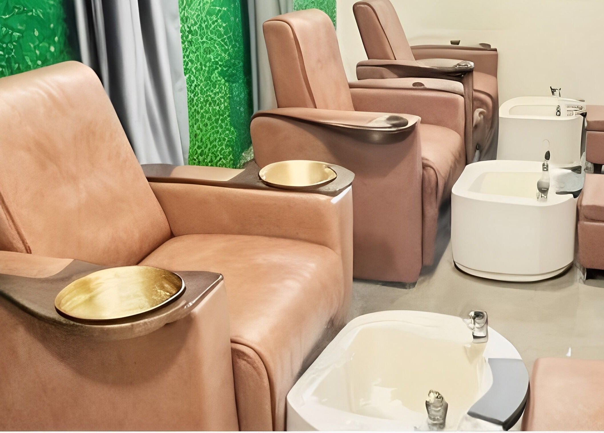 Pedicure chairs at Medusa Luxury Spa, Raipur, Chhattisgarh, IN, offering a relaxing experience.