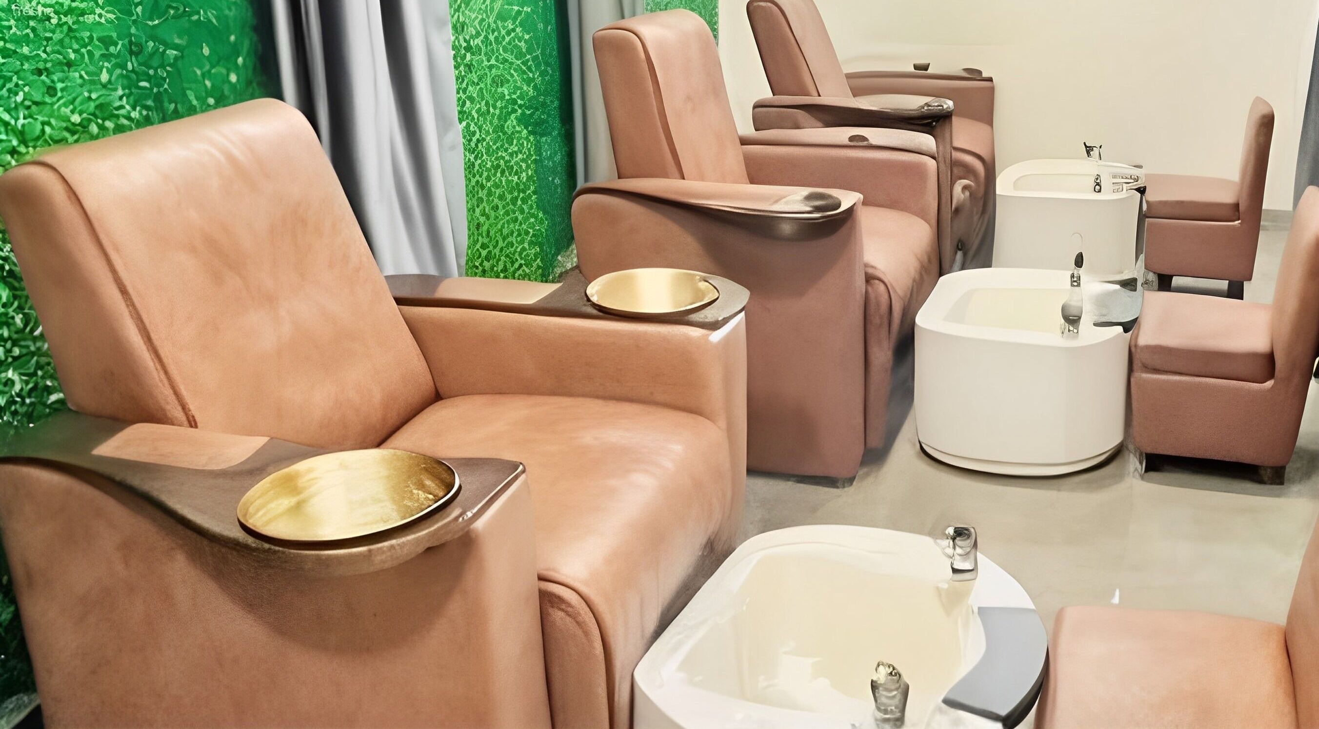 Pedicure chairs at Medusa Luxury Spa, Raipur, Chhattisgarh, IN, offering a relaxing experience.