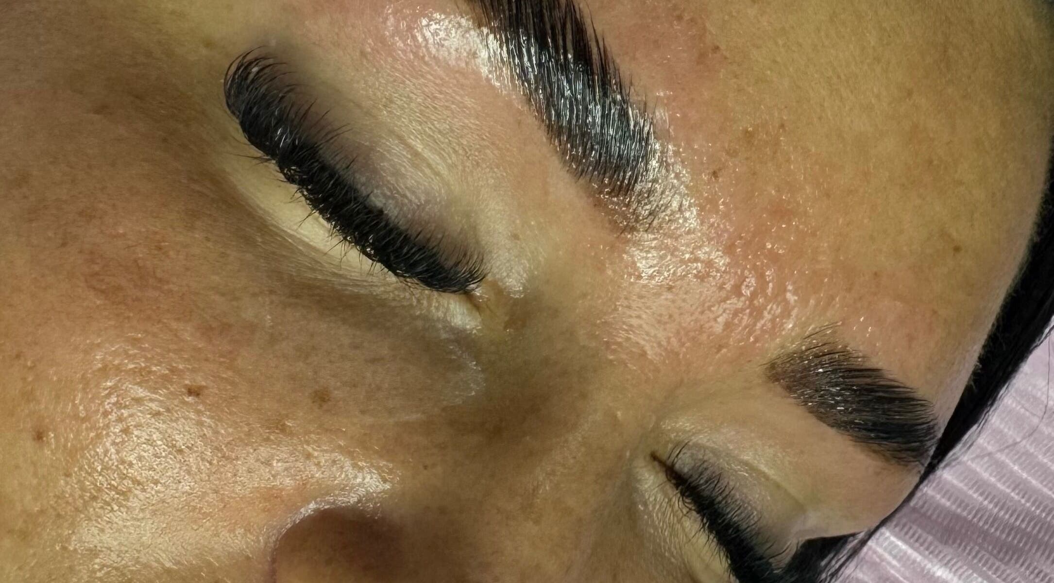 Close-up of expertly styled lashes at Alice May Lashes, Crawley, England, GB, highlighting precision and elegance.