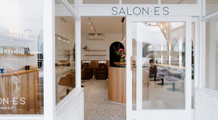 Elegant entrance of Emily Ferguson at Salon ES, Collaroy Plateau, NSW, AU with modern decor and welcoming vibe.